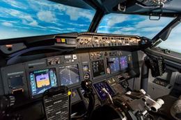 Boeing 737 flight simulator cockpit