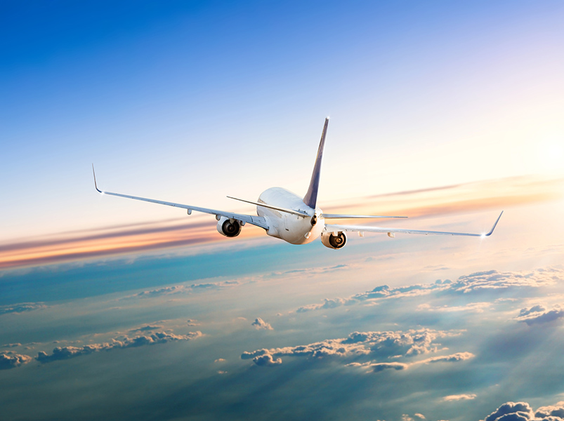 Airliner above the clouds